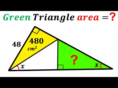 Can you find area of the Green shaded triangle? | (Right triangles) | #math #maths | #geometry