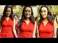 stree cuti Shraddha Kapoor red outfit spotted  at Juhu