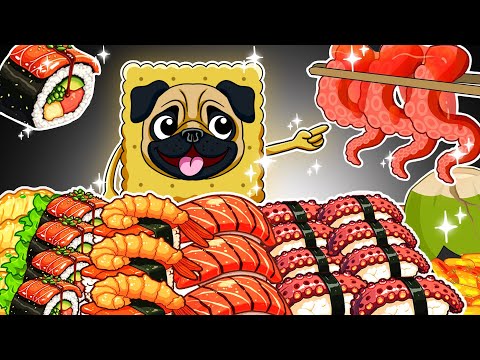 ASMR MUKBANG | Biscuit Dog Seafood Boil with Buldak Bokkem Myeon Food Mukbang | Animation