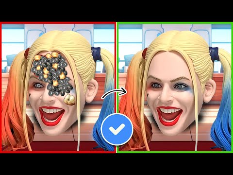 ASMR Remove Dog Tick and Louse from Harley Quinn (Suicide Squad) | Severely Injured Treatment