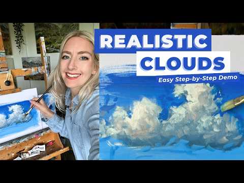 How to Paint Realistic Clouds in Acrylics — Easy Step-by-Step Demo!