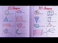 Identifying 2D and 3D Shapes