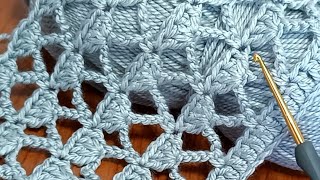 Look at this beauty! Easy, just 2 rows, scarf blouse pattern. New crochet stitch 