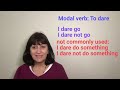 Understanding the Modal Verb 'Dare'
