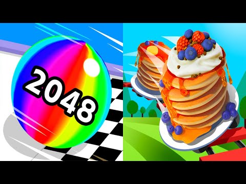 Ball Run 2048 VS Pancake Run - All Levels Gameplay Android iOS Ep 2