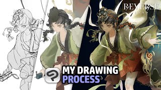 My Full Drawing Process! ✦ Reverse: 1999 Character Illustration [Clip Studio Paint Speedpaint]