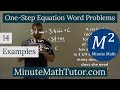 Solving One-Step Equation Word Problems