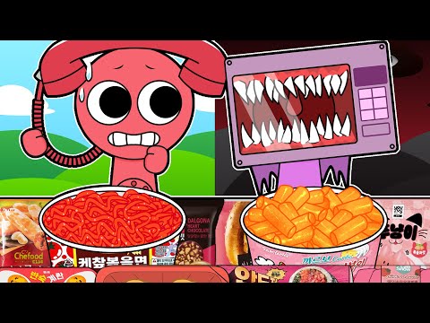 Incredibox Sprunki OC - Tele VS Lily Convenience Store RED PINK MUKBANG | Animation | ASMR