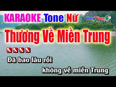 Karaoke || Thương Về Miền Trung – Tone Nữ || Nhạc Sống Duy Tùng
