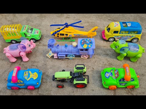 train jcb wala cartoon | toys helicopter ka video | tractor, bus, truck, oil tanker toys video