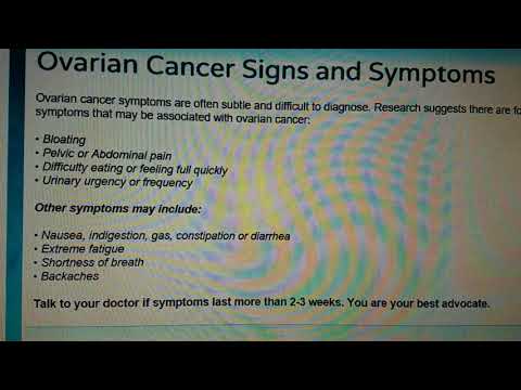 Ovarian Cancer Signs An Symptoms