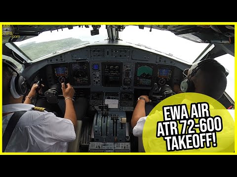 State-of-the-art Cockpit! Ewa Air ATR 72-600 Takeoff from Mayotte! [AirClips]