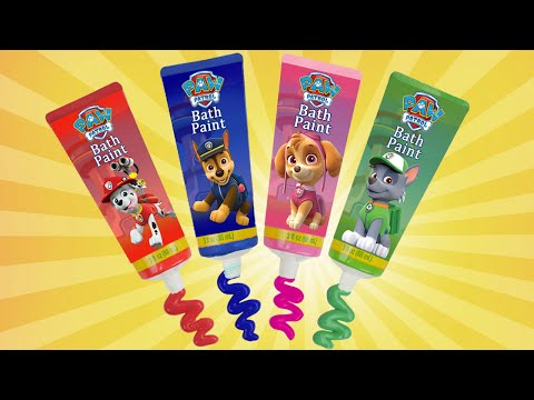 Paw patrol learn to color change with bath paint