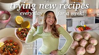 TRYING NEW RECIPES EVERY DAY FOR A WEEK! 🤍✨ cooking, baking, matcha, etc! 👩🏻‍🍳