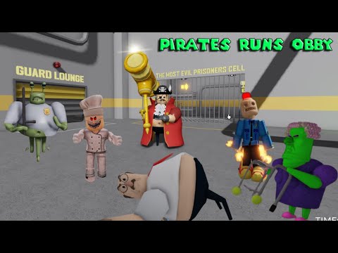 Pirates Barry Speed Run! #roblox Scary Obby with BATON in Barry's Prison Run, Carnival, Gran