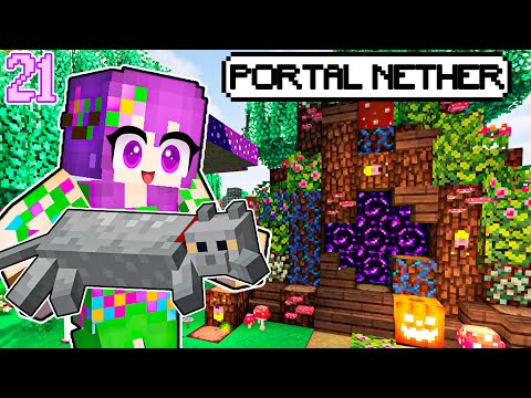 ¡Construyo Portal Mágico al Nether y Encuentro un Mercado Secreto! ✨- 🧚‍♂️  PIXIE LAND #21