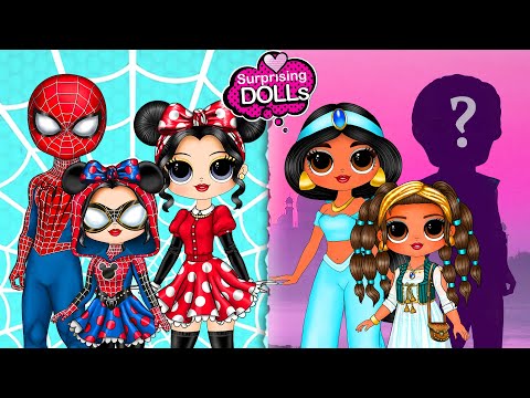 20 Most Unusual Couples Minnie Mouse, Rapunzel, Jasmin and their Kids - DIY Paper Dolls & Crafts