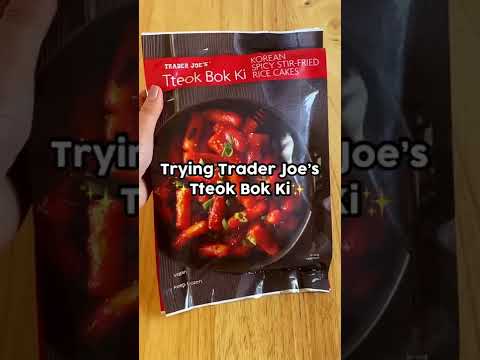 Trying Trader Joe's Korean Spicy Rice Cakes (Tteokkboki) #shorts