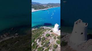 Wondeful View: the Tower of Porto Giunco  #searapysardinia  #relaxingvideo  #beach