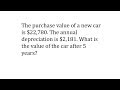 Car Depreciation and Value Calculation