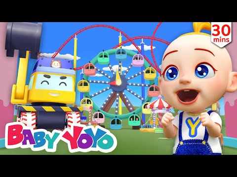 The Roller Coaster In Toy City | Cartoons for Kids | Construction Vehicles
