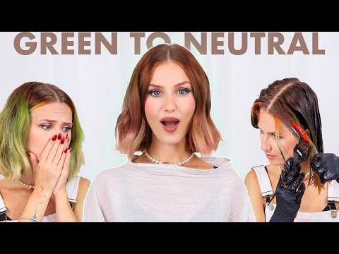 correcting my green hair at home using the CRAZIEST TECHNIQUE