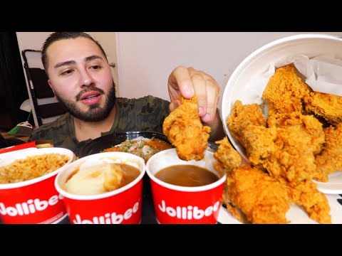 MUKBANG JOLLIBEE EATING SHOW TRYING FILIPINO FAST FOOD FRIED CHICKEN #filipinofood