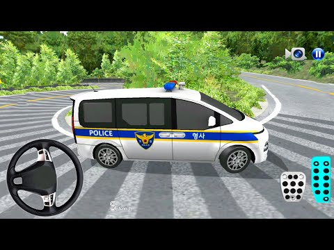 Korean Police VAN On Mountain Road - 3D Driving Class Simulator 2 - Android Gameplay