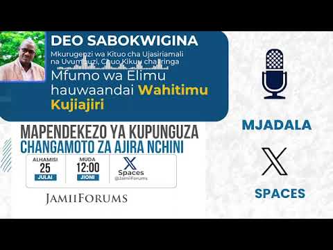 Deo Sabokwigina: Mfumo wa Elimu hauwaandai Wahitimu Kujiajiri