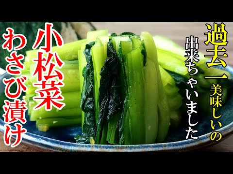 【これは作ってほしい！】『小松菜のわさび漬け！』♢切って混ぜて置いとくだけで誰でも簡単！小松菜史上最高峰の味わい♢
