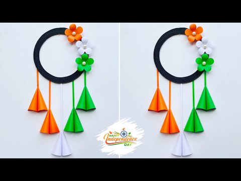 DIY Independence Day Wallhanging Craft // Tricolor wall decoration ideas // 15th August craft