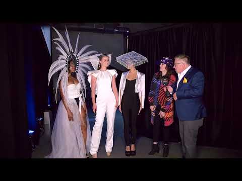 Models at ImageFashionWeek in Hollywood, CA wearing Millinery Designer Sarah Sokol after her show