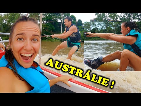 SERFUJEME SE ŽRALOKAMA 🦈 PŘIVÁZÁNI K LODI 🌞 WAKEBOARD V AUSTRÁLII !