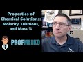 Molarity and Solution Concepts