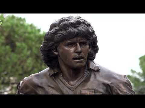 YouTube video thumbnail: Naples Sends Maradona's Statue on City Tour for his Birthday 