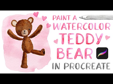 Paint a Watercolor Teddy Bear in Procreate // Watercolor Wonder Tutorial