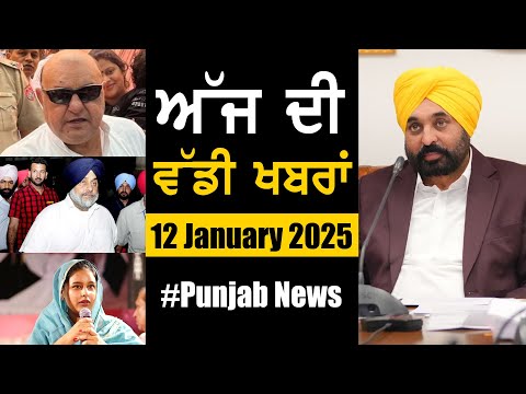 ਅੱਜ ਦੀ ਵੱਡੀ ਖਬਰਾਂ | Punjab News | Punjab News Headlines Today | Current News | 12 JANUARY 2025