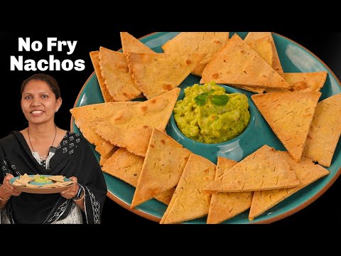 हेल्दी नाचोज़ बिना फ्राई किये बनाये | Healthy Nachos with Avocado Dip | Nachos in Airfryer | | Kabita