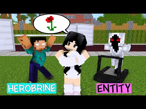 POOR HEROBRINE vs HANDSOME ENTITY - Love Story Minecraft Animation