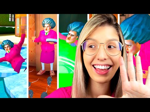 5 TROLLAGENS COM A PROFESSORA MALVADA EM 10 MINUTOS! (Scary Teacher 3D)