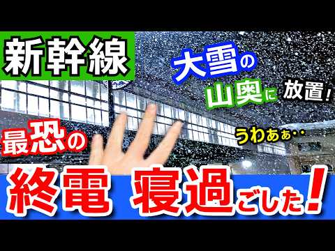 悲劇【新幹線】最恐の終電で寝過ごしたら【積雪が激ヤバな山奥駅】に突入してしまったｗ