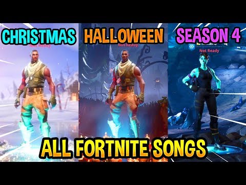 ALL FORTNITE THEME SONGS! *EMOTIONAL 😭* (Season 1, Halloween, Christmas, Season 4)