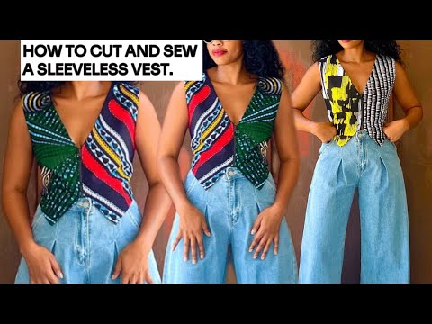 How To cut and Sew a Stylish Simple Waist Coat| Easy Beginners Friendly Tutorial.