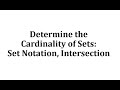 Set Theory and Cardinality Concepts
