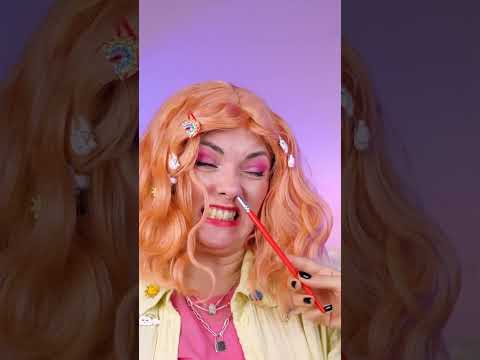 Wednesday Made a Cool Brush from Nose Hair! 😂🖌️ #funny #diy #asmr