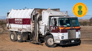 An Old Amrep Octo ASL Garbage Truck in the California Desert