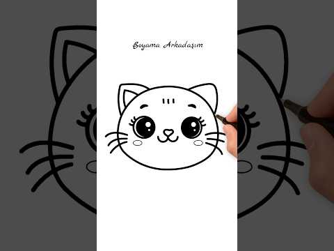How To Draw a Cat, Animals Drawing, Kedi Çizimi #drawing #colour #shorts #animals #cat