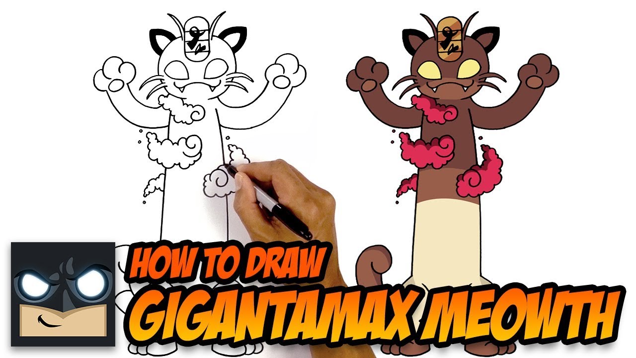 How To Draw Gigantamax Meowth - Pokemon Sword and Shield
