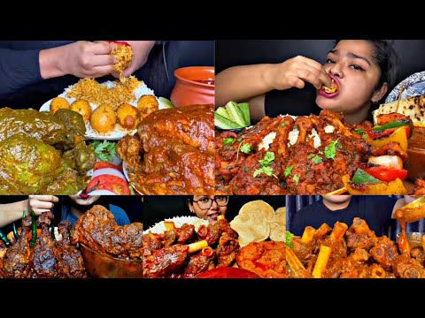 ASMR EATING SPICY CHICKEN CURRY, MUTTON CURRY, BIRYANI | BEST INDIAN FOOD MUKBANG |Foodie India|