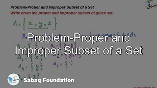 Problem-Proper and Improper Subset of a Set